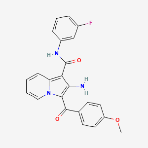 molecular formula C23H18FN3O3 B6523441 2-amino-N-(3-fluorophenyl)-3-(4-methoxybenzoyl)indolizine-1-carboxamide CAS No. 919247-59-9