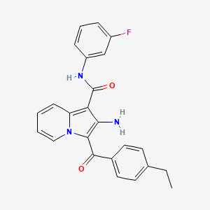 molecular formula C24H20FN3O2 B6523444 2-amino-3-(4-ethylbenzoyl)-N-(3-fluorophenyl)indolizine-1-carboxamide CAS No. 919063-89-1