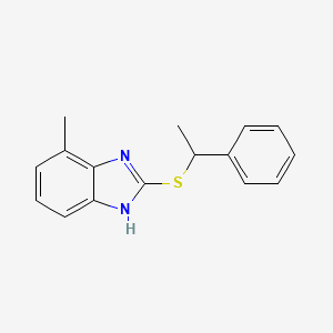 4-methyl-2-[(1-phenylethyl)sulfanyl]-1H-1,3-benzodiazole