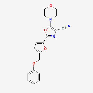 molecular formula C19H17N3O4 B6523486 5-(morpholin-4-yl)-2-[5-(phenoxymethyl)furan-2-yl]-1,3-oxazole-4-carbonitrile CAS No. 931967-87-2