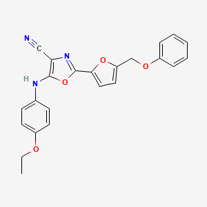 molecular formula C23H19N3O4 B6523495 5-[(4-ethoxyphenyl)amino]-2-[5-(phenoxymethyl)furan-2-yl]-1,3-oxazole-4-carbonitrile CAS No. 931748-60-6