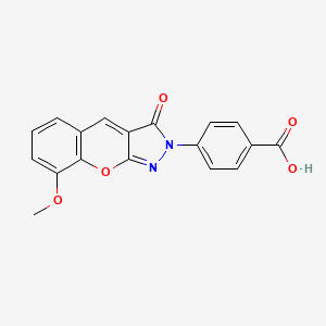 molecular formula C18H12N2O5 B6523622 4-{8-methoxy-3-oxo-2H,3H-chromeno[2,3-c]pyrazol-2-yl}benzoic acid CAS No. 954107-14-3