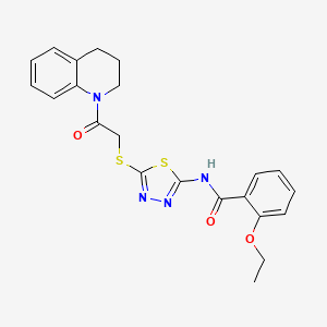 molecular formula C22H22N4O3S2 B6523626 2-ethoxy-N-(5-{[2-oxo-2-(1,2,3,4-tetrahydroquinolin-1-yl)ethyl]sulfanyl}-1,3,4-thiadiazol-2-yl)benzamide CAS No. 477212-03-6