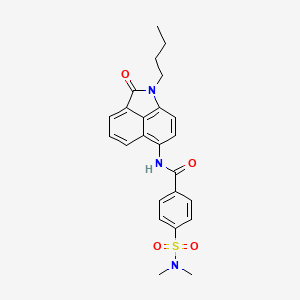 N-{2-butyl-3-oxo-2-azatricyclo[6.3.1.0^{4,12}]dodeca-1(11),4,6,8(12),9-pentaen-9-yl}-4-(dimethylsulfamoyl)benzamide