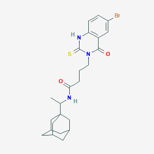 molecular formula C24H30BrN3O2S B6523693 N-[1-(adamantan-1-yl)ethyl]-4-(6-bromo-4-oxo-2-sulfanylidene-1,2,3,4-tetrahydroquinazolin-3-yl)butanamide CAS No. 422288-00-4