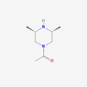 molecular formula C8H16N2O B065237 1-((3S,5R)-3,5-dimethylpiperazin-1-yl)ethanone CAS No. 191543-36-9