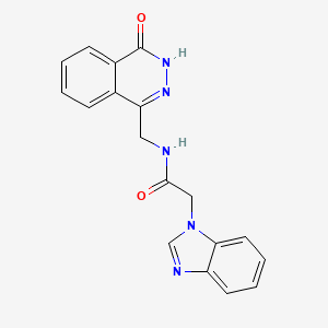 molecular formula C18H15N5O2 B6523712 2-(1H-1,3-benzodiazol-1-yl)-N-[(4-oxo-3,4-dihydrophthalazin-1-yl)methyl]acetamide CAS No. 1136566-29-4
