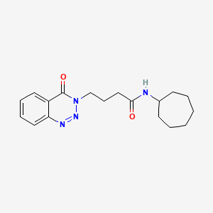 molecular formula C18H24N4O2 B6523713 N-cycloheptyl-4-(4-oxo-3,4-dihydro-1,2,3-benzotriazin-3-yl)butanamide CAS No. 440331-30-6