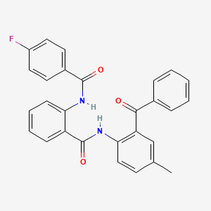 molecular formula C28H21FN2O3 B6523716 N-(2-benzoyl-4-methylphenyl)-2-(4-fluorobenzamido)benzamide CAS No. 330675-86-0