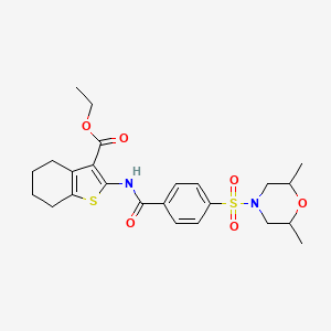 ethyl 2-{4-[(2,6-dimethylmorpholin-4-yl)sulfonyl]benzamido}-4,5,6,7-tetrahydro-1-benzothiophene-3-carboxylate