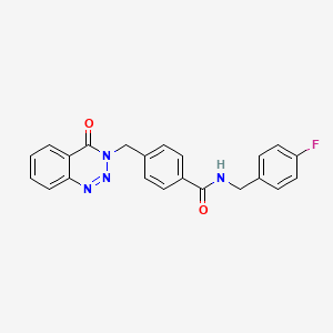 molecular formula C22H17FN4O2 B6523719 N-[(4-fluorophenyl)methyl]-4-[(4-oxo-3,4-dihydro-1,2,3-benzotriazin-3-yl)methyl]benzamide CAS No. 440330-41-6