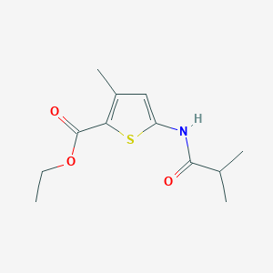 molecular formula C12H17NO3S B6523724 ethyl 3-methyl-5-(2-methylpropanamido)thiophene-2-carboxylate CAS No. 477567-27-4