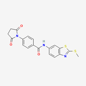 molecular formula C19H15N3O3S2 B6523725 4-(2,5-dioxopyrrolidin-1-yl)-N-[2-(methylsulfanyl)-1,3-benzothiazol-6-yl]benzamide CAS No. 330200-77-6