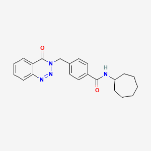 N-cycloheptyl-4-[(4-oxo-3,4-dihydro-1,2,3-benzotriazin-3-yl)methyl]benzamide