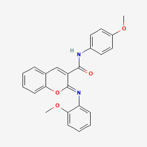 (2Z)-N-(4-methoxyphenyl)-2-[(2-methoxyphenyl)imino]-2H-chromene-3-carboxamide