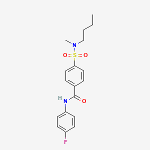molecular formula C18H21FN2O3S B6523760 4-[butyl(methyl)sulfamoyl]-N-(4-fluorophenyl)benzamide CAS No. 683764-98-9