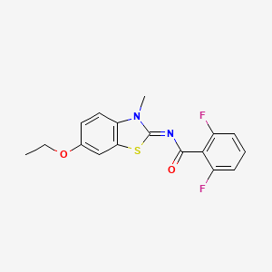 molecular formula C17H14F2N2O2S B6523776 N-[(2E)-6-ethoxy-3-methyl-2,3-dihydro-1,3-benzothiazol-2-ylidene]-2,6-difluorobenzamide CAS No. 1321906-33-5