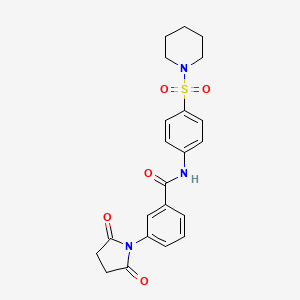 3-(2,5-dioxopyrrolidin-1-yl)-N-[4-(piperidine-1-sulfonyl)phenyl]benzamide