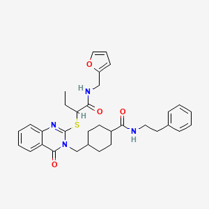 molecular formula C33H38N4O4S B6523797 4-({2-[(1-{[(furan-2-yl)methyl]carbamoyl}propyl)sulfanyl]-4-oxo-3,4-dihydroquinazolin-3-yl}methyl)-N-(2-phenylethyl)cyclohexane-1-carboxamide CAS No. 439792-22-0