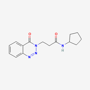 molecular formula C15H18N4O2 B6523803 N-cyclopentyl-3-(4-oxo-3,4-dihydro-1,2,3-benzotriazin-3-yl)propanamide CAS No. 440331-49-7