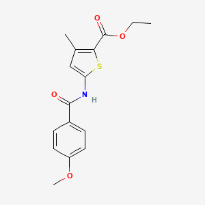 molecular formula C16H17NO4S B6523809 ethyl 5-(4-methoxybenzamido)-3-methylthiophene-2-carboxylate CAS No. 477567-51-4