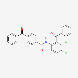 molecular formula C27H17Cl2NO3 B6523815 4-benzoyl-N-[4-chloro-2-(2-chlorobenzoyl)phenyl]benzamide CAS No. 397278-05-6