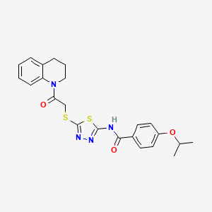 molecular formula C23H24N4O3S2 B6523851 N-(5-{[2-oxo-2-(1,2,3,4-tetrahydroquinolin-1-yl)ethyl]sulfanyl}-1,3,4-thiadiazol-2-yl)-4-(propan-2-yloxy)benzamide CAS No. 477211-96-4