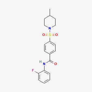 N-(2-fluorophenyl)-4-[(4-methylpiperidin-1-yl)sulfonyl]benzamide