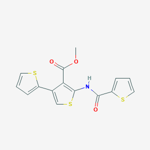molecular formula C15H11NO3S3 B6523914 methyl 5'-(thiophene-2-amido)-[2,3'-bithiophene]-4'-carboxylate CAS No. 503431-94-5