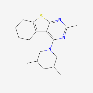 3-(3,5-dimethylpiperidin-1-yl)-5-methyl-8-thia-4,6-diazatricyclo[7.4.0.0^{2,7}]trideca-1(9),2(7),3,5-tetraene