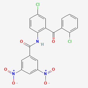 molecular formula C20H11Cl2N3O6 B6523921 N-[4-chloro-2-(2-chlorobenzoyl)phenyl]-3,5-dinitrobenzamide CAS No. 310414-42-7