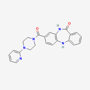 molecular formula C23H21N5O2 B6523932 6-[4-(pyridin-2-yl)piperazine-1-carbonyl]-2,9-diazatricyclo[9.4.0.0^{3,8}]pentadeca-1(11),3(8),4,6,12,14-hexaen-10-one CAS No. 440120-46-7