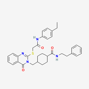 molecular formula C34H38N4O3S B6523968 4-{[2-({[(4-ethylphenyl)carbamoyl]methyl}sulfanyl)-4-oxo-3,4-dihydroquinazolin-3-yl]methyl}-N-(2-phenylethyl)cyclohexane-1-carboxamide CAS No. 422292-20-4