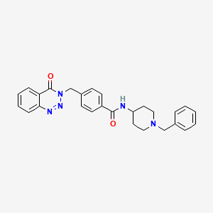 molecular formula C27H27N5O2 B6523972 N-(1-benzylpiperidin-4-yl)-4-[(4-oxo-3,4-dihydro-1,2,3-benzotriazin-3-yl)methyl]benzamide CAS No. 440332-62-7