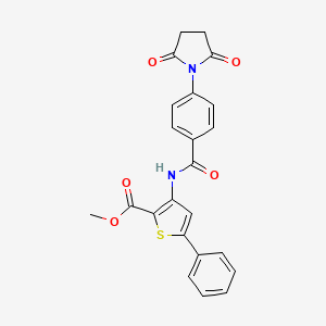 molecular formula C23H18N2O5S B6523975 methyl 3-[4-(2,5-dioxopyrrolidin-1-yl)benzamido]-5-phenylthiophene-2-carboxylate CAS No. 477326-56-0