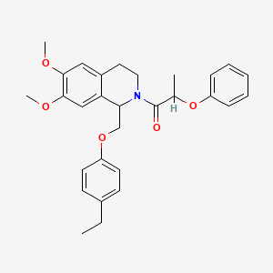 molecular formula C29H33NO5 B6523981 1-{1-[(4-ethylphenoxy)methyl]-6,7-dimethoxy-1,2,3,4-tetrahydroisoquinolin-2-yl}-2-phenoxypropan-1-one CAS No. 680604-13-1