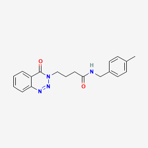 molecular formula C19H20N4O2 B6523997 N-[(4-methylphenyl)methyl]-4-(4-oxo-3,4-dihydro-1,2,3-benzotriazin-3-yl)butanamide CAS No. 440331-19-1