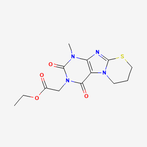 molecular formula C13H16N4O4S B6524005 butyl 2-{1-methyl-2,4-dioxo-1H,2H,3H,4H,6H,7H,8H-[1,3]thiazino[3,2-g]purin-3-yl}acetate CAS No. 370075-37-9
