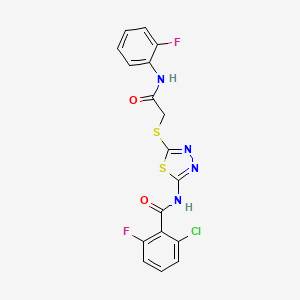 molecular formula C17H11ClF2N4O2S2 B6524031 2-chloro-6-fluoro-N-[5-({[(2-fluorophenyl)carbamoyl]methyl}sulfanyl)-1,3,4-thiadiazol-2-yl]benzamide CAS No. 391869-25-3