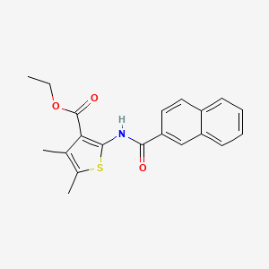 molecular formula C20H19NO3S B6524051 ethyl 4,5-dimethyl-2-(naphthalene-2-amido)thiophene-3-carboxylate CAS No. 476298-69-8