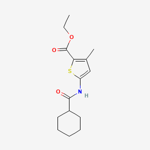 molecular formula C15H21NO3S B6524056 ethyl 5-cyclohexaneamido-3-methylthiophene-2-carboxylate CAS No. 477567-88-7