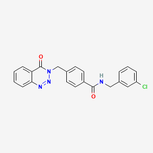 N-[(3-chlorophenyl)methyl]-4-[(4-oxo-3,4-dihydro-1,2,3-benzotriazin-3-yl)methyl]benzamide
