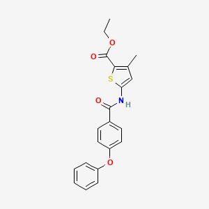 molecular formula C21H19NO4S B6524069 ethyl 3-methyl-5-(4-phenoxybenzamido)thiophene-2-carboxylate CAS No. 477567-64-9