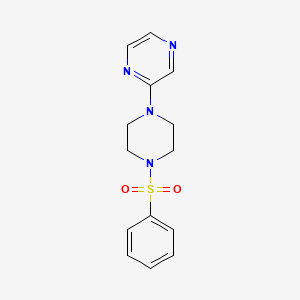 molecular formula C14H16N4O2S B6524082 2-[4-(benzenesulfonyl)piperazin-1-yl]pyrazine CAS No. 1021135-08-9