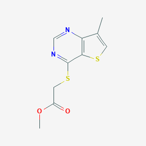 molecular formula C10H10N2O2S2 B065241 Methyl 2-[(7-methylthieno[3,2-d]pyrimidin-4-yl)thio]acetate CAS No. 175137-23-2