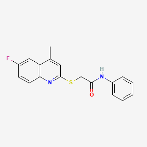 molecular formula C18H15FN2OS B6524109 2-[(6-fluoro-4-methylquinolin-2-yl)sulfanyl]-N-phenylacetamide CAS No. 683780-27-0