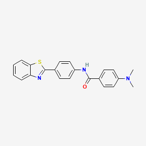 molecular formula C22H19N3OS B6524116 N-[4-(1,3-benzothiazol-2-yl)phenyl]-4-(dimethylamino)benzamide CAS No. 477538-37-7