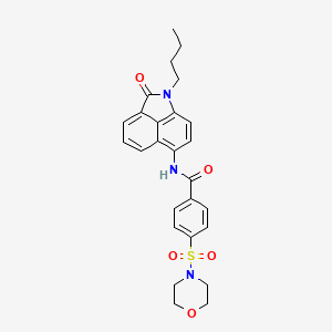 N-{2-butyl-3-oxo-2-azatricyclo[6.3.1.0^{4,12}]dodeca-1(11),4,6,8(12),9-pentaen-9-yl}-4-(morpholine-4-sulfonyl)benzamide