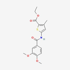 molecular formula C17H19NO5S B6524146 ethyl 5-(3,4-dimethoxybenzamido)-3-methylthiophene-2-carboxylate CAS No. 477567-77-4