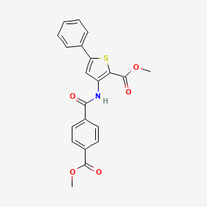 molecular formula C21H17NO5S B6524148 methyl 3-[4-(methoxycarbonyl)benzamido]-5-phenylthiophene-2-carboxylate CAS No. 477326-76-4